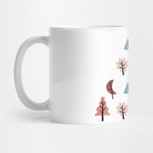 Cookie Shape Tree Pattern in Pastel Colors Mug